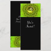 GROEN DAHLIA, TOPAZ, heldergroen, zwart geel Kaart (Voorkant / Achterkant)