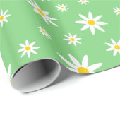 Groen Daisy inpakpapier (Rol Hoek)