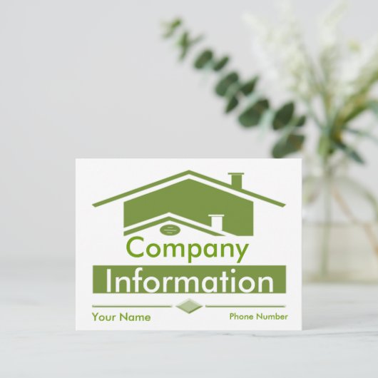 Groen dak dank u briefkaart (Staand voorkant)