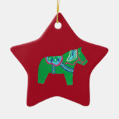 groen dala paard # 7 keramisch ornament (Voorkant)