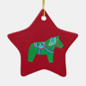 groen dala paard # 7 keramisch ornament (Achterkant)