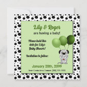Groen Dalmatiaans Genderneutraal Baby shower Kaart (Achterkant)