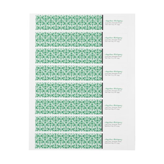 Groen Damask Pattern Afstuderen (Vel)