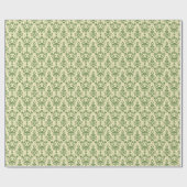  groen Damask Pattern op licht beige Cadeaupapier (Vlak)