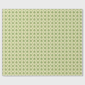  groen Damask Pattern op licht beige Cadeaupapier (Vlak)