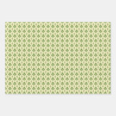 groen Damask Pattern op licht beige Inpakpapier Vel (Voorkant 3)