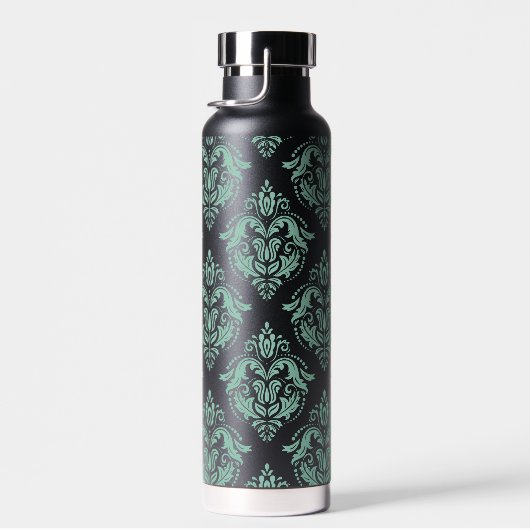 Groen  damaspatroon waterfles (Rechts)