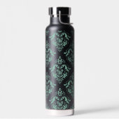 Groen  damaspatroon waterfles (Links)