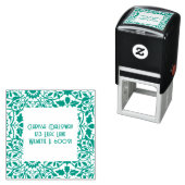 Groen Damast adres Zelfinktende Stempel (In situ)