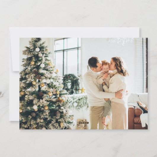 groen damast feestelijk twee foto kerst feestdagenkaart (Achterkant)