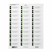 Groen damast monogram adreslabel etiket (Full Sheet)