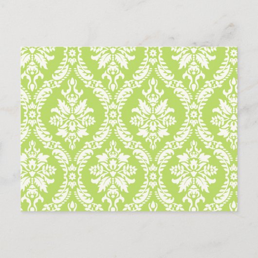 Groen Damast Save the Date briefkaart (Achterkant)