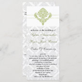 groen damast Trouwprogramma Programmakaart (Voorkant / Achterkant)