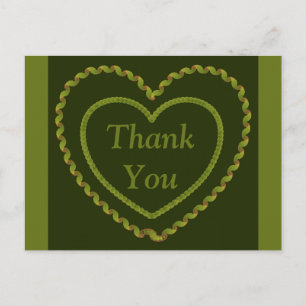 Groen Dank Je Hart Liefde - Trouwen Briefkaart