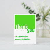  Groen - Dank u - Afstuderen Briefkaart (Staand voorkant)