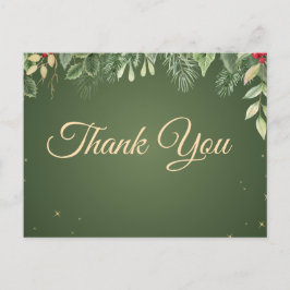 Groen Dank u Kerstmis briefkaart