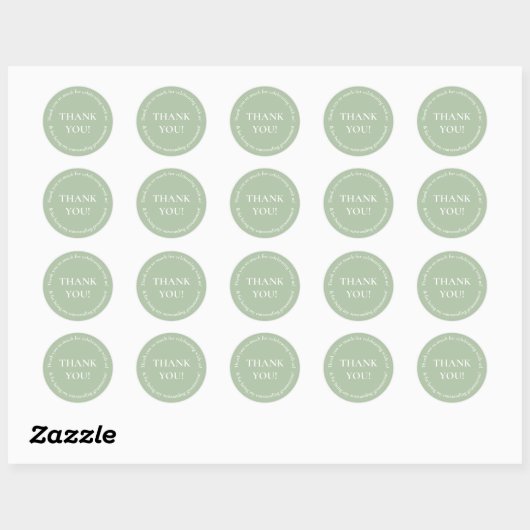Groen Dank u Wedding Favoriete Sticker (Vel)