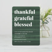 Groen dankbaar gezegend diner kaart (Staand voorkant)