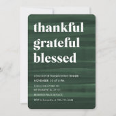 Groen dankbaar gezegend diner kaart (Voorkant)