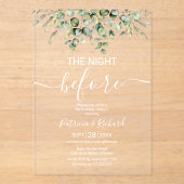 Groen de avond voor het repetitiediner acryl uitnodigingen (Voorkant)