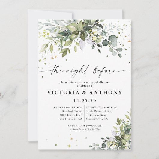 Groen de nacht voor de uitnodiging (Voorkant)