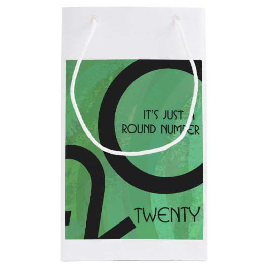 Groen Decennium 20e verjaardag Klein Cadeauzakje (Achterkant)