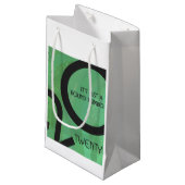 Groen Decennium 20e verjaardag Klein Cadeauzakje (Voorkant Gekanteld)