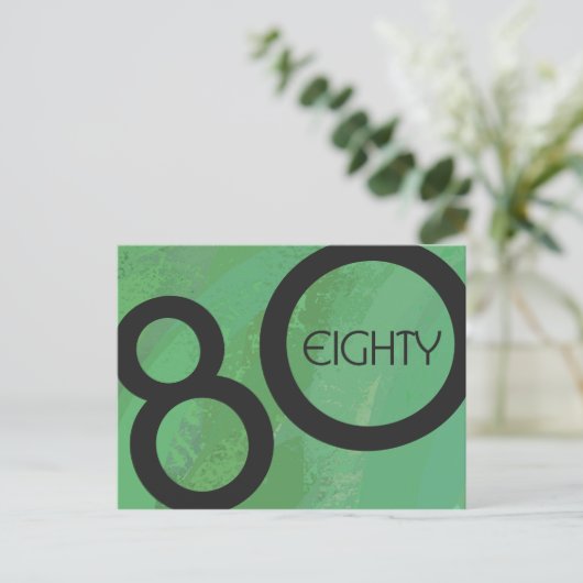 Groen Decennium 80th Birthday Briefkaart (Staand voorkant)