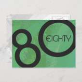 Groen Decennium 80th Birthday Briefkaart (Voorkant / Achterkant)