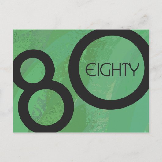 Groen Decennium 80th Birthday Briefkaart (Voorkant)