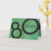 Groen Decennium 80th Birthday Kaart (Gele Bloem)