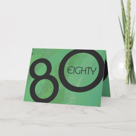 Groen Decennium 80th Birthday Kaart (Voorkant)