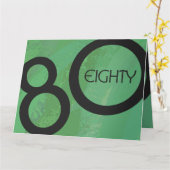 Groen Decennium 80th Birthday Kaart (Gele Bloem)