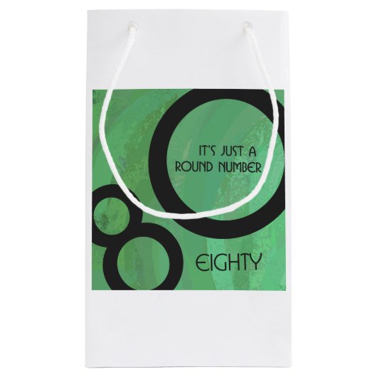 Groen Decennium 80th Birthday Klein Cadeauzakje (Achterkant)
