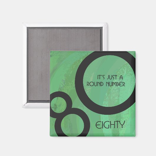 Groen Decennium 80th Birthday Magneet (Voorkant / Achterkant)