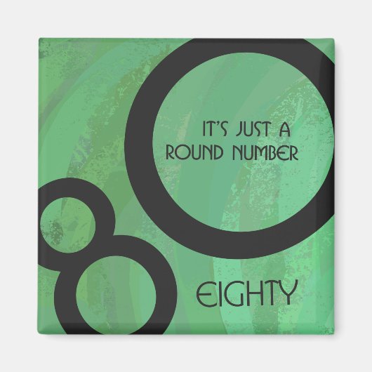 Groen Decennium 80th Birthday Magneet (Voorkant)