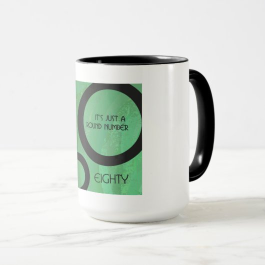Groen Decennium 80th Birthday Mok (Voorkant rechts)