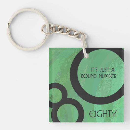 Groen Decennium 80th Birthday Sleutelhanger (Voorkant)