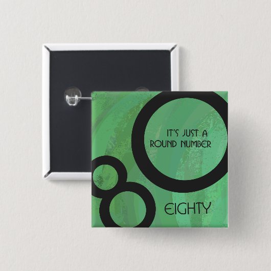 Groen Decennium 80th Birthday Vierkante Button 5,1 Cm (Voorkant /achterkant)