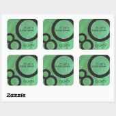 Groen Decennium 80th Birthday Vierkante Sticker (Vel)