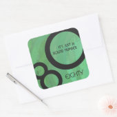 Groen Decennium 80th Birthday Vierkante Sticker (Envelop)