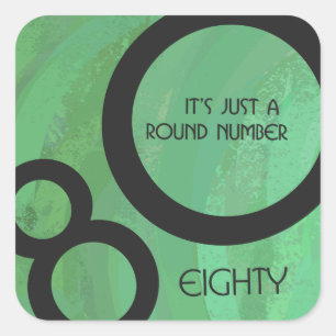 Groen Decennium 80th Birthday Vierkante Sticker