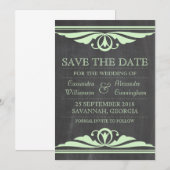 Groen deco-alkboard opslaan Datum invullen Save The Date (Voorkant / Achterkant)