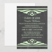 Groen deco-alkboardAfstuderen uitnodigen Kaart (Voorkant / Achterkant)
