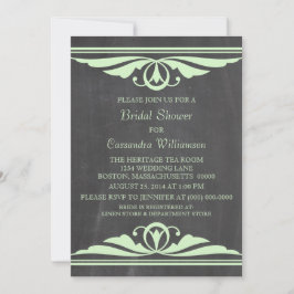 Groen deco-alkboardVrijgezellenfeest uitnodigen Kaart