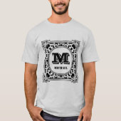  groen decoratief alfabet monogram t-shirt (Voorkant)