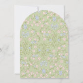 Groen Delicate Floral Bunny Baby shower Kaart (Achterkant)