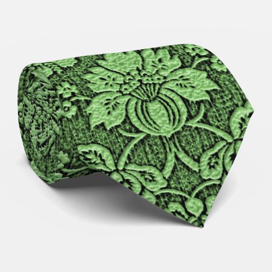 Groen demaspatroon stropdas (Opgerold)