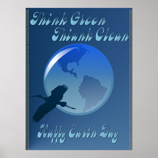 Groen denk aan schoon Poster (Voorkant)