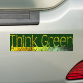 Groen denken bumpersticker (Op auto)